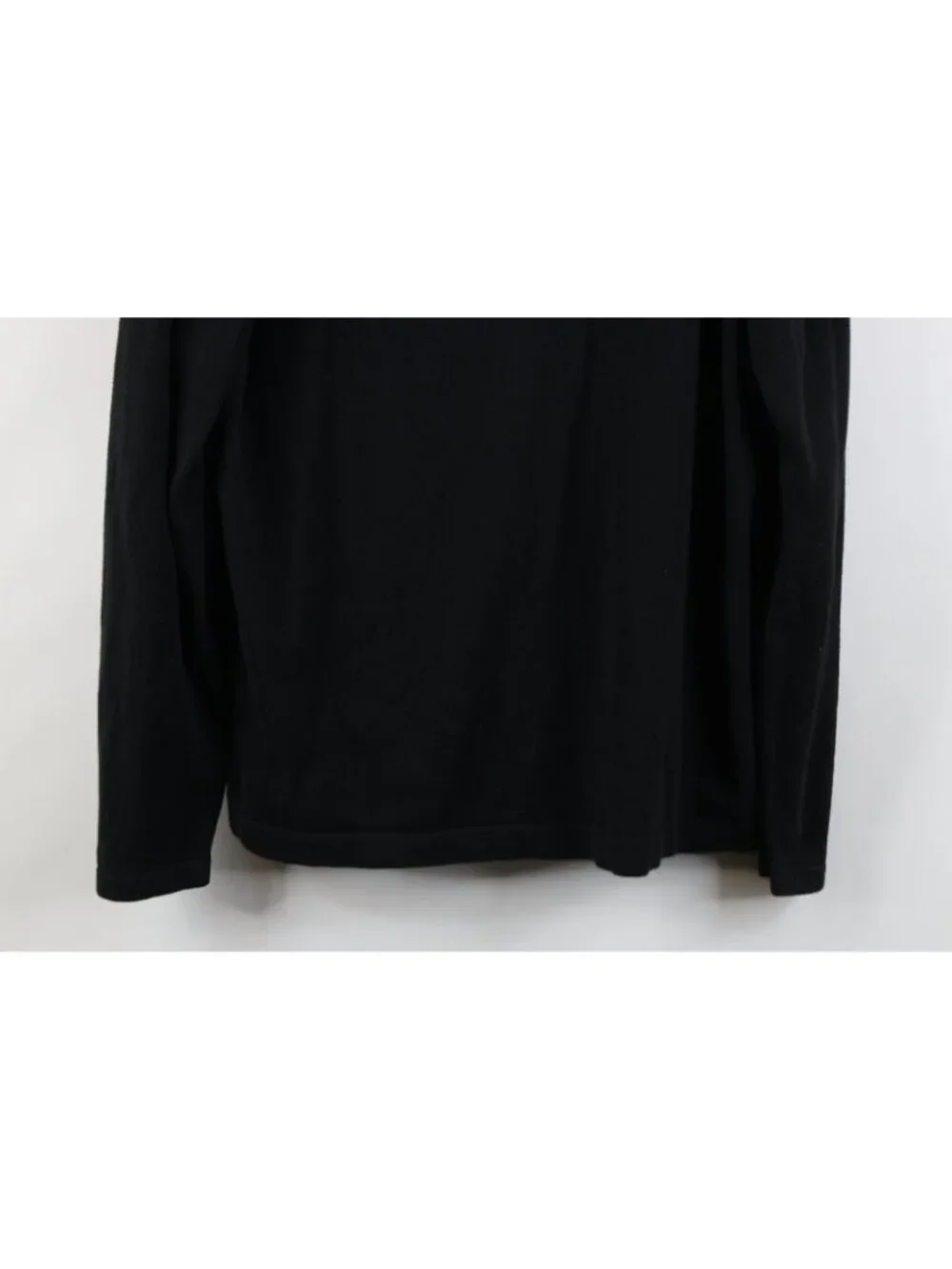 Vintage 90s Streetwear Mens Large Tall Faded Blank Knit Collared Sweater Black